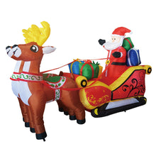 Load image into Gallery viewer, GOOSH 7 ft Christmas Inflatable Santa Reindeer Sled Outdoor Decoration LED Lights - Cute Fun Xmas Blow Up Yard Lawn Decorations
