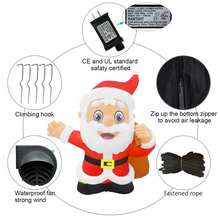 Load image into Gallery viewer, GOOSH 6.5 FT Height Christmas Inflatables Outdoor Santa Claus Wave a Hand , Blow Up Yard Decoration Clearance with LED Lights Built-in for Holiday/Christmas/Party/Yard/Garden
