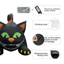 Load image into Gallery viewer, GOOSH 6 FT Halloween Inflatables Black Cat Outdoor Decorations Blow Up Yard Large Cat with Moving Head and Built-in LEDs for Indoor Party Garden Lawn Decor
