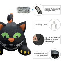 Load image into Gallery viewer, Halloween Inflatable 6FT Head-Shaking Black Cat with Built-in LEDs Blow Up Yard Decoration for Holiday Party Indoor, Outdoor, Yard, Garden, Lawn
