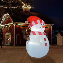 Load image into Gallery viewer, Christmas Inflatables 5FT Snowman Wearing Striped Scarf Hat with Bright LED Light Yard Decoration,Christmas Inflatables Decorations Clearance for Xmas Party,Indoor,Outdoor,Garden,Yard Lawn
