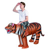 GOOSH Adult Size Inflatable Tiger Unisex Costume Blow Up Men Women Riding a Tiger Deluxe Halloween Funny Costume Godzilla Toy