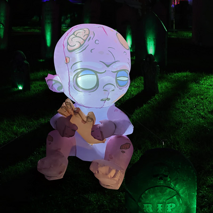 GOOSH Halloween Inflatable 3FT Zombie Baby with Built-in LEDs Blow Up Yard Decoration for Holiday Party Indoor, Outdoor, Yard, Garden, Lawn
