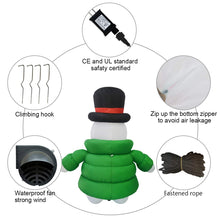 Load image into Gallery viewer, GOOSH 6 FT Height Christmas Inflatables Outdoor Down-Filled Coat Snowman, Blow Up Yard Decoration Clearance with LED Lights Built-in for Holiday/Christmas/Party/Yard/Garden
