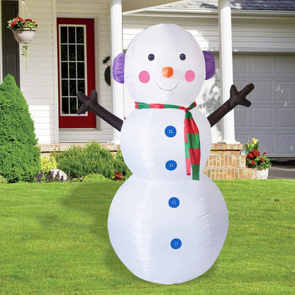 GOOSH 6 FT Christmas Inflatable Outdoor Snowman with Earbuds, Blow Up Yard Decoration Clearance with LED Lights Built-in for Holiday/Party/Xmas/Yard/Garden