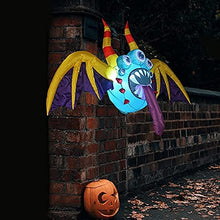 Load image into Gallery viewer, GOOSH 4.4 FT Wide Halloween Inflatable Hanging Bat with 5 Eyes Blow Up Yard Decoration Clearance with LED Lights Built-in for Holiday/Party/Yard/Garden
