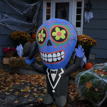 Load image into Gallery viewer, Halloween Inflatable 4.7FT Gentleman Ghost with Built-in LEDs Blow Up Yard Decoration for Holiday Party Indoor, Outdoor, Yard, Garden, Lawn
