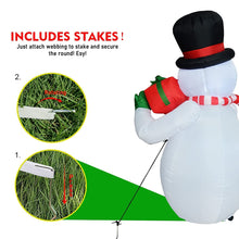 Load image into Gallery viewer, Christmas Inflatables Snowman Holding Gift Box with Bright LED Light Yard Decoration,Chirstmas Inflatables Decoration Clearance for Xmas Party,Indoor,Outdoor,Garden,Yard Lawn

