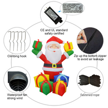 Load image into Gallery viewer, GOOSH 6.2 FT Height Christmas Inflatables Outdoor Smiling Santa Claus with Present Boxes, Blow Up Yard Decoration Clearance with LED Lights Built-in for Holiday/Christmas/Party/Yard/Garden

