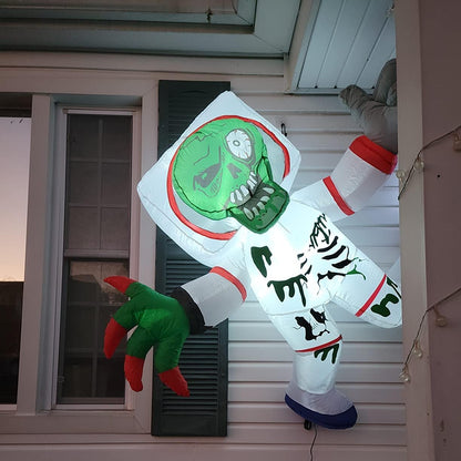 GOOSH 5Feet High Halloween Inflatable Hanging Space Zombie Blow Up Yard Decoration Clearance with LED Lights Built-in for Holiday/Party/Yard/Garden