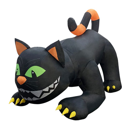 GOOSH 6 FT Halloween Inflatables Black Cat Outdoor Decorations Blow Up Yard Large Cat with Moving Head and Built-in LEDs for Indoor Party Garden Lawn Decor
