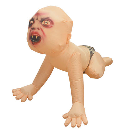 GOOSH 4FT Halloween Inflatable Outdoor Zombie Baby Blow Up Yard Decoration Clearance with LED Lights Built-in for Holiday/Party/Yard/Garden