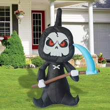 Load image into Gallery viewer, GOOSH 6 Feet Tall Halloween Inflatable Outdoor Grim Reaperï¼?Blow Up Yard Decoration Clearance with LED Lights Built-in for Holiday/Party/Yard/Garden
