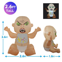 Load image into Gallery viewer, GOOSH 2.6 Foot High Halloween Inflatables Halloween Car Sitting Baby with Build-in LED Light Blow Up Inflatables for Car Decorations, Let People Increase The Fun of Driving, Driving is Not Boring
