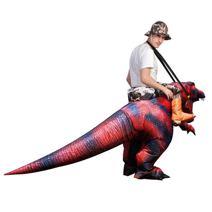 GOOSH Inflatable Costume for Adults, Halloween Costumes Men Women Dinosaur Rider, Blow Up Costume for Unisex Godzilla Toy
