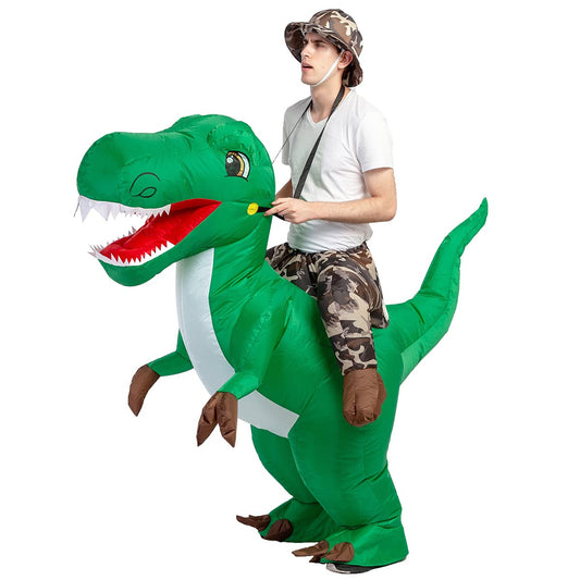 GOOSH Inflatable Costume for Adults and Kids, Halloween Costumes Men Women Dinosaur Rider, Blow Up Costume for Unisex Godzilla Toy
