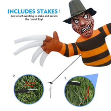 Load image into Gallery viewer, GOOSH 6.5 FT Halloween Inflatables Outdoor Zombie with Built-in LEDs Groundbreaker Ghost with Rotten Face Long Nails for Holiday/Party/Yard/Garden

