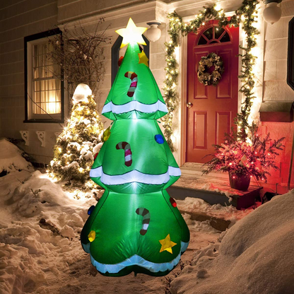 GOOSH 5 FT Height Christmas Inflatables Tree Decorations, Blow Up Yard Decoration Clearance with LED Lights Built-in for Holiday/Party/Yard/Garden