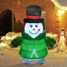 Load image into Gallery viewer, GOOSH 6 FT Height Christmas Inflatables Outdoor Down-Filled Coat Snowman, Blow Up Yard Decoration Clearance with LED Lights Built-in for Holiday/Christmas/Party/Yard/Garden
