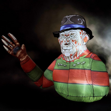 Load image into Gallery viewer, GOOSH 5 FT Height Halloween Inflatables Outdoor Zombie Man in hat with Hand Raising, Blow Up Yard Decoration Clearance with LED Lights Built-in for Holiday/Party/Yard/Garden
