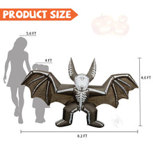 Load image into Gallery viewer, GOOSH 8 FT Height Halloween Inflatables Skeleton Bat , Blow Up Yard Decoration Clearance with LED Lights Built-in for Holiday/Party/Yard/Garden
