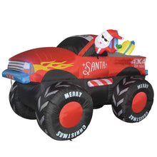 Load image into Gallery viewer, GOOSH 7.5 FT Long Christmas Inflatables Santa Claus Outdoor Decorations Blow Up Yard Snowman with Presents on Truck with Built-in LEDs for Garden Lawn Indoor Party Décor
