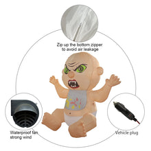Load image into Gallery viewer, GOOSH 2.6 Foot High Halloween Inflatables Halloween Car Sitting Baby with Build-in LED Light Blow Up Inflatables for Car Decorations, Let People Increase The Fun of Driving, Driving is Not Boring
