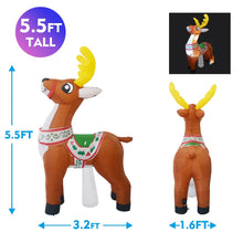 Load image into Gallery viewer, GOOSH 5.5 FT Height Christmas Inflatables Outdoor Reindeer, Blow Up Yard Decoration Clearance with LED Lights Built-in for Holiday/Christmas/Party/Yard/Garden
