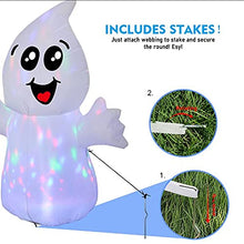 Load image into Gallery viewer, GOOSH 5 FT Halloween Inflatable Outdoor Cute Ghost with Magic Light, Blow Up Yard Decoration Clearance with LED Lights Built-in for Holiday/Party/Yard/Garden

