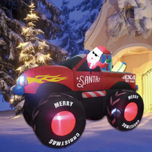 Load image into Gallery viewer, GOOSH 7.5 FT Long Christmas Inflatables Santa Claus Outdoor Decorations Blow Up Yard Snowman with Presents on Truck with Built-in LEDs for Garden Lawn Indoor Party Décor
