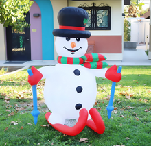 Load image into Gallery viewer, GOOSH 6 FT Height Christmas Inflatables Outdoor Ski Snowman, Blow Up Yard Decoration Clearance with LED Lights Built-in for Holiday/Christmas/Party/Yard/Garden

