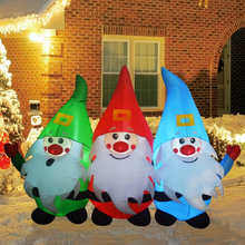Load image into Gallery viewer, GOOSH 7 FT Length Christmas Inflatable Outdoor Three Santa Claus, Blow Up Yard Decoration Clearance with LED Lights Built-in for Holiday/Party/Xmas/Yard/Garden
